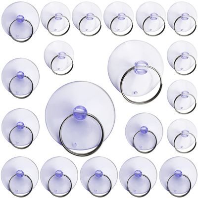 JianLing 20 Transparent PVC Suction Cups with Rings, 35 mm and 40 mm