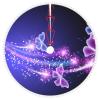 Christmas Tree Skirt with Butterfly Motif and Small Pom-Poms, 121.9 cm, Purple view 1