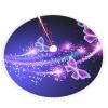 Christmas Tree Skirt with Butterfly Motif and Small Pom-Poms, 121.9 cm, Purple view 2