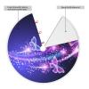 Christmas Tree Skirt with Butterfly Motif and Small Pom-Poms, 121.9 cm, Purple view 4