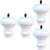 White Solid Wood Furniture Legs, M6 Thread, 4-Pack, 12 cm view 1