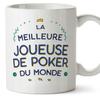 Mugffins Mug for Female Poker Player, French “Meilleur du Monde,” 11 oz / 330 ml view 1