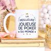 Mugffins Mug for Female Poker Player, French “Meilleur du Monde,” 11 oz / 330 ml view 3