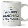 Mugffins Mug with Saying for a Female Banker – Italian “Miglior del Mondo” – 11 oz / 330 ml view 1
