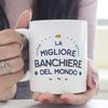 Mugffins Mug with Saying for a Female Banker – Italian “Miglior del Mondo” – 11 oz / 330 ml view 2