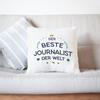 Mugffins Filled Pillow with Saying for a Journalist, “Best in the World,” 40 x 40 cm, Original Funny Employee Gift view 3