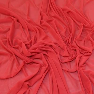 Lady McElroy Stretch Mesh Fabric, Coral Pink, Sold by the Meter