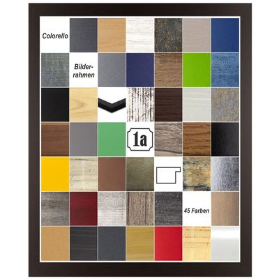 Colorello Deluxe Picture Frame, 45 x 45 cm, Brown/Dark Brown, Anti-Glare Acrylic Glass