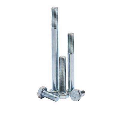 20 Fully Threaded Carbon Steel White Zinc-Plated Hex Bolts, M12 x 20 mm
