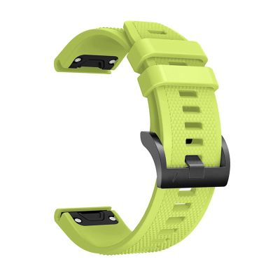DAIKMZ 26/22/20 mm Silicone Band for Garmin Fenix 6, 6S, 6X Pro, 5, 5S, 5X Plus, Quick-Release Watch Band (Color: Green, Size: 26 mm)