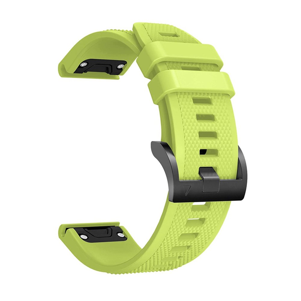 DAIKMZ 26/22/20 mm Silicone Band for Garmin Fenix 6, 6S, 6X Pro, 5, 5S, 5X Plus, Quick-Release Watch Band (Color: Green, Size: 26 mm)