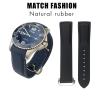 AEMALL Rubber Silicone Watch Band, 19/20/21/22 mm, for Longines HydroConquest Conquest V.H.P., Black/Orange, 20 mm view 2