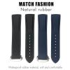 AEMALL Rubber Silicone Watch Band, 19/20/21/22 mm, for Longines HydroConquest Conquest V.H.P., Black/Orange, 20 mm view 3