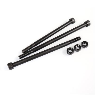 (5 Sets) Black Carbon Steel Half-Thread Hex Socket Nut and Screw Set, M8 x 55 mm