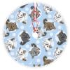 Blue Chinchillas and Moon Printed Christmas Tree Skirt with Pom-Pom Trim, 30 in view 1