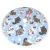 Blue Chinchillas and Moon Printed Christmas Tree Skirt with Pom-Pom Trim, 30 in view 3