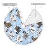 Blue Chinchillas and Moon Printed Christmas Tree Skirt with Pom-Pom Trim, 30 in view 4