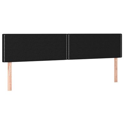 vidaXL Upholstered Headboard for Bed Frame, Black, 200 x 5 x 78/88 cm, Fabric