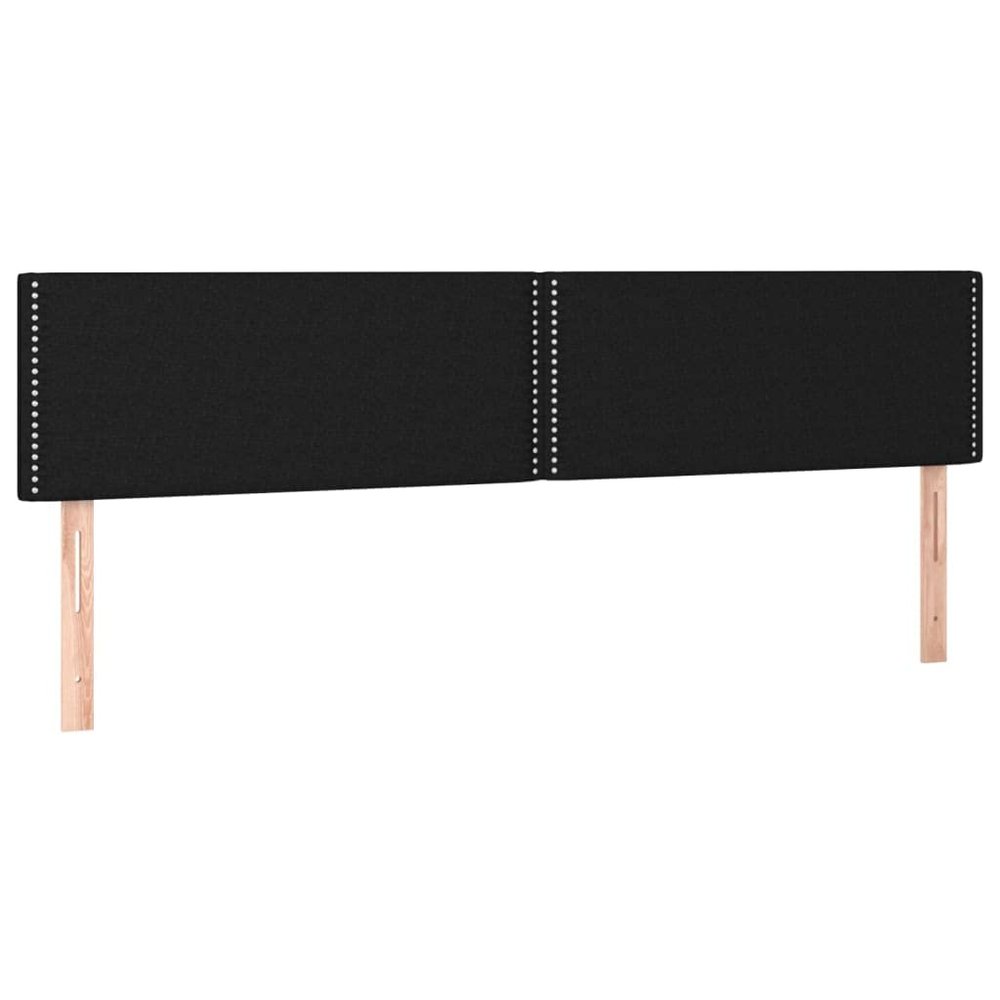 vidaXL Upholstered Headboard for Bed Frame, Black, 200 x 5 x 78/88 cm, Fabric
