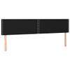 vidaXL Upholstered Headboard for Bed Frame, Black, 200 x 5 x 78/88 cm, Fabric view 1