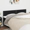vidaXL Upholstered Headboard for Bed Frame, Black, 200 x 5 x 78/88 cm, Fabric view 2