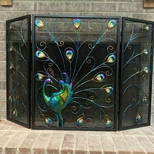 FLBT 3-Piece Vintage Metal Fireplace Screen