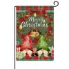 Merry Christmas Gnome Garden Flag, Buffalo Plaid Wreath, Red Truck, 30.5 x 45.7 cm, Double-Sided Jute view 1