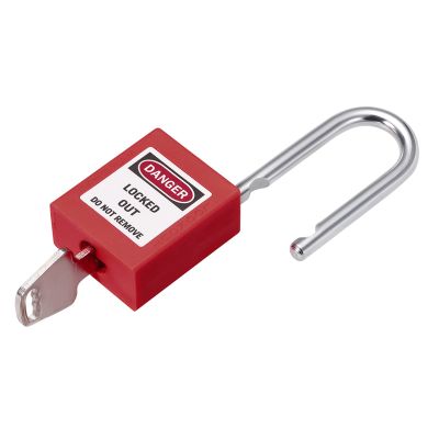 M METERXITY Lockout/Tagout Safety Padlock, Indoor/Outdoor, Keyed Alike with Steel Shackle, for Electrical/Hydraulic/Pneumatic Locks, 38 mm, Red