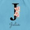 Personalized Initial and Name Drawstring Backpack – Light Blue view 2