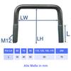 2x M12 Galvanized U-Bolts (Clear Width 122 x Clear Height 155 mm) view 2