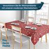Washable Oilcloth Christmas Tablecloth, Red Snowflakes, Rectangular, 90 x 450 cm view 2