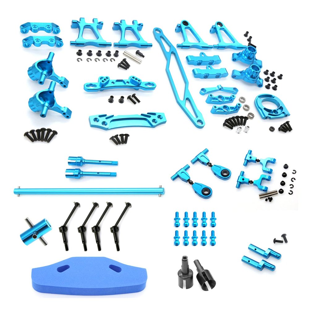 Oikabio Metal Modification Accessory Kit, Suspension Arms, Axles and Steering Knuckles Set for TT02-02 1/10 RC Upgrade Parts, 1