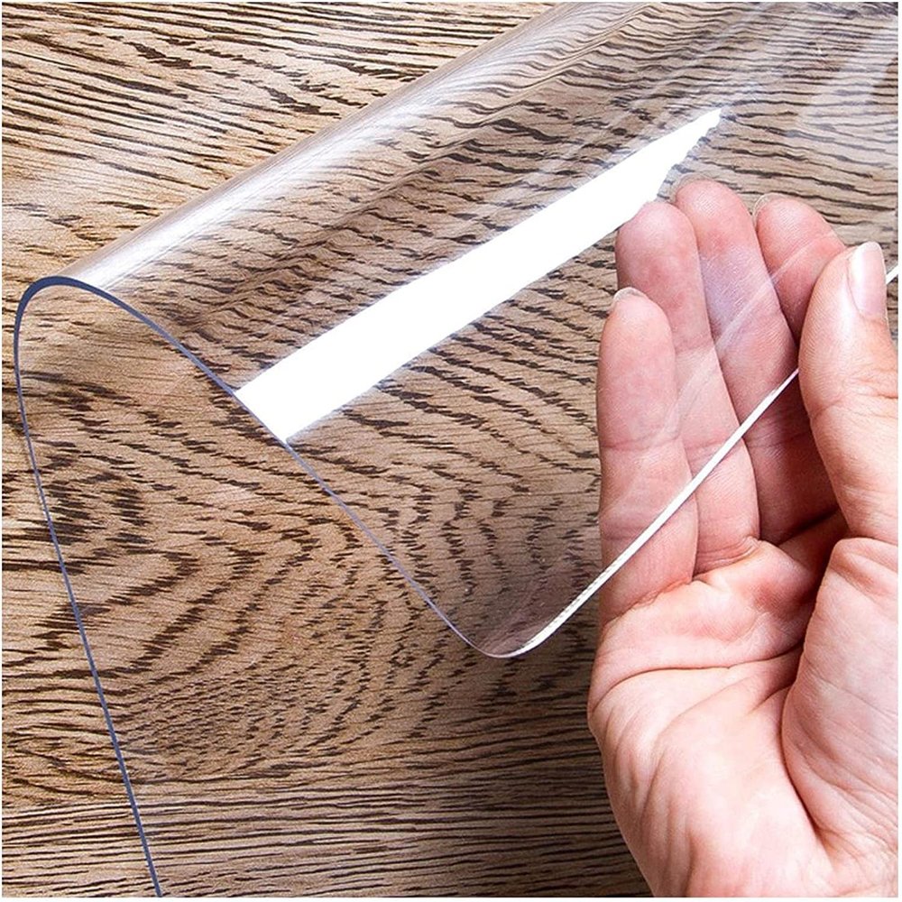 Transparent Crystal-Clear PVC Tablecloth, 1.5 mm, 110 x 220 cm