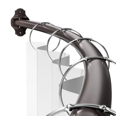 Adjustable Curved Shower Curtain Rod, 101.6–182.9 cm, Bronze