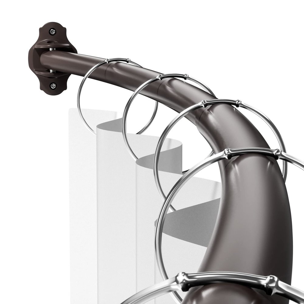 Adjustable Curved Shower Curtain Rod, 101.6–182.9 cm, Bronze