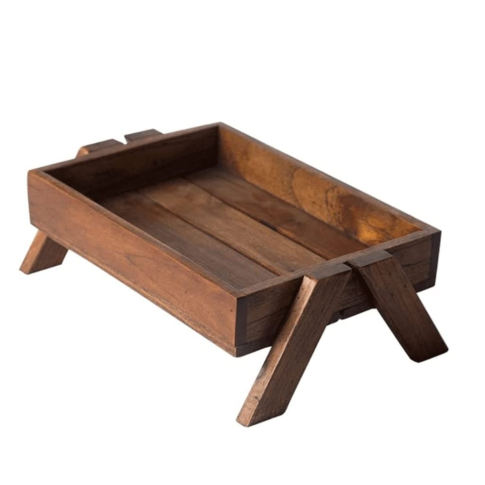 VNABO Solid Wood Fruit Bowl, Large-Capacity Fruit Stand