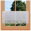 Nala Café Curtain with Pearl-String Fringe, White Vogtland Lace, 40 x 208 cm view 1