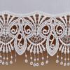Nala Café Curtain with Pearl-String Fringe, White Vogtland Lace, 40 x 208 cm view 2