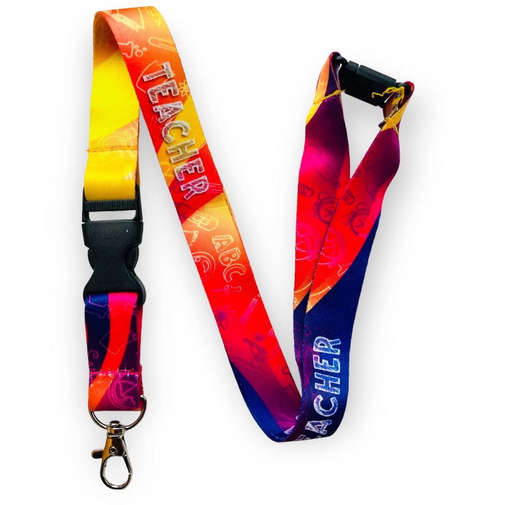 Ombre Teacher Lanyard with Detachable Buckle Clip and Safety Release