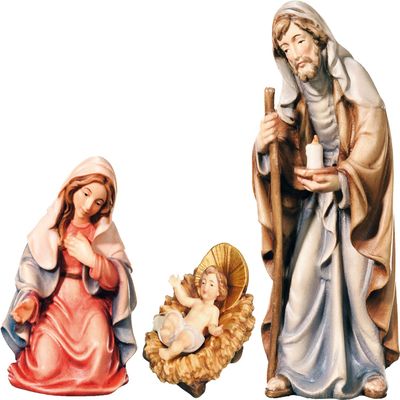 JS Garten Nativity Figures of the Holy Family, 14 cm, Hand-Carved Maple Wood, Dolfi