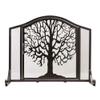 FLBT Modern Large Metal Fireplace Screen with Hinged Door, Freestanding, Black view 1
