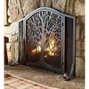 FLBT Modern Large Metal Fireplace Screen with Hinged Door, Freestanding, Black view 2