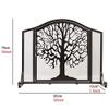 FLBT Modern Large Metal Fireplace Screen with Hinged Door, Freestanding, Black view 3