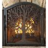 FLBT Modern Large Metal Fireplace Screen with Hinged Door, Freestanding, Black view 4