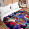 Odot Quilted Bedspread for Double Beds, 3D Graffiti, All-Season, 230 x 280 cm, Psychedelic Grid view 1