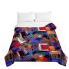 Odot Quilted Bedspread for Double Beds, 3D Graffiti, All-Season, 230 x 280 cm, Psychedelic Grid view 2