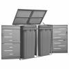 RONGQI Stainless Steel Trash Bin Enclosure for 2 Bins, Bike Shelter, 138 × 77.5 × 115.5 cm view 1