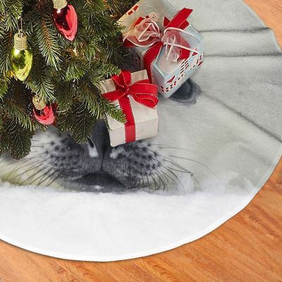 Harp Seal Pups Plush Christmas Tree Skirt, 48 in