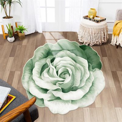 Modern Round Plush Low-Pile Rug, Easy-Care and Durable, 100 cm Diameter