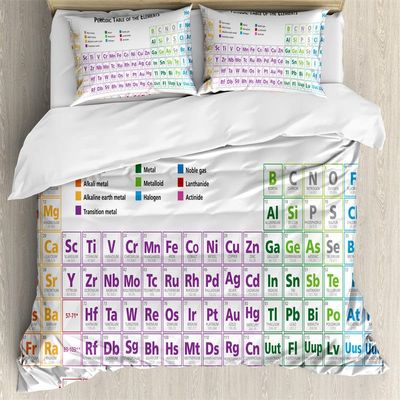 NDXRWDZR Purple Periodic Table Duvet Cover Set, 135 x 200 cm
